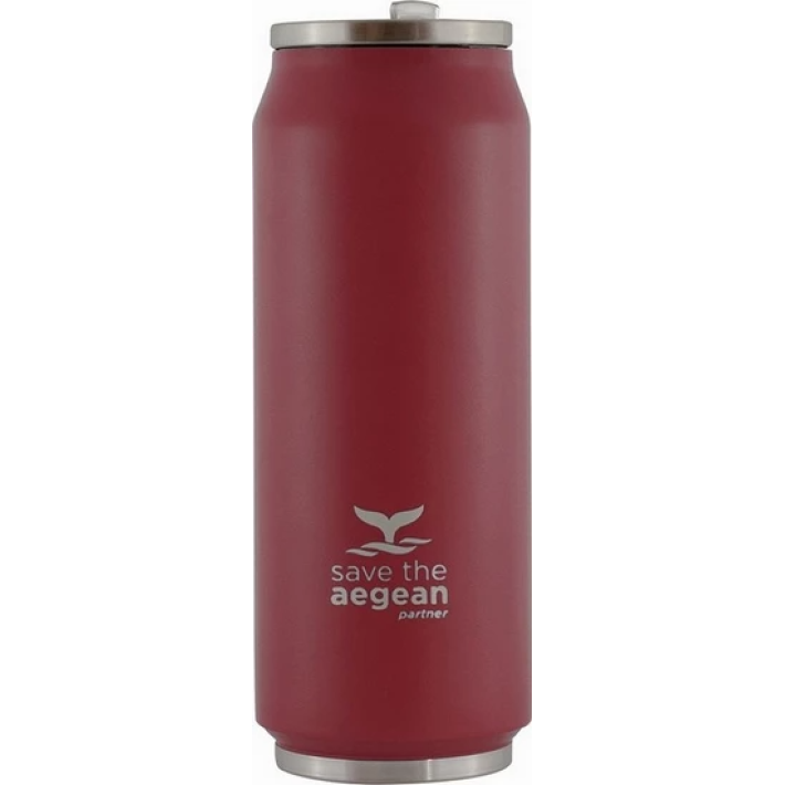 ESTIA ΘΕΡΜΟΣ TRAVEL CUP SAVE THE AEGEAN 500ml OLD SCARLET RED 