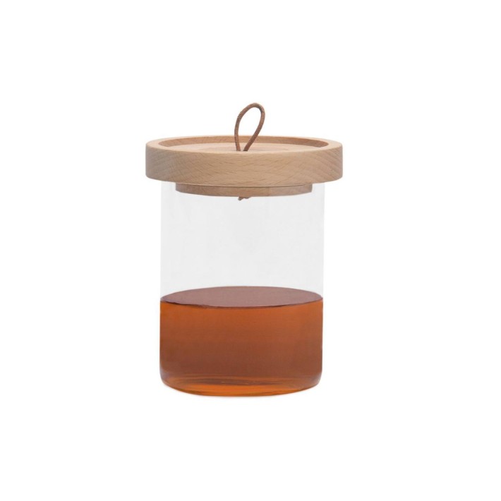 Andrea House Δοχείο για Μέλι Γυάλινο 350ml με Κουτάλι Ø 7,5 x 11 cm