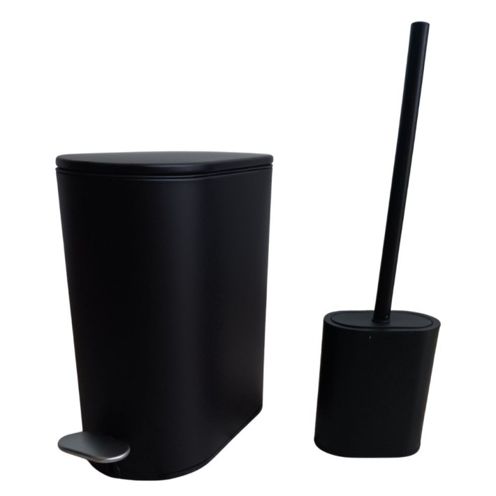 Σετ Χαρτοδοχείo 5Lt & Πιγκάλ Soft Close Slim 2080 Μαύρο Ματ