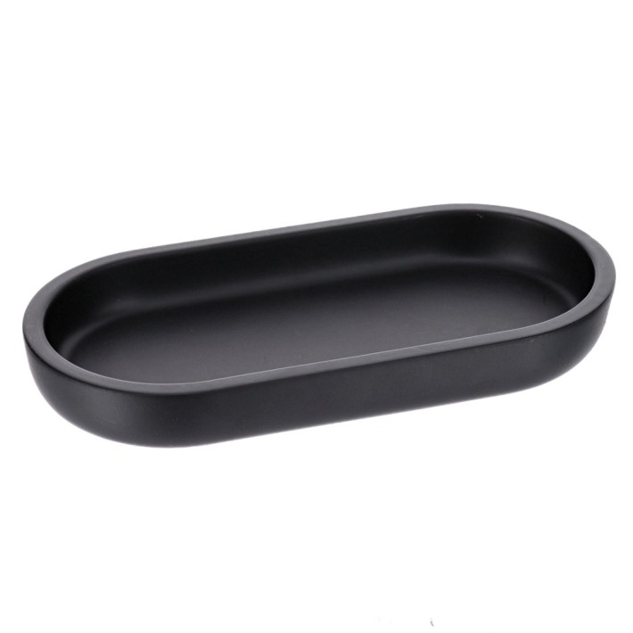 Σαπουνοθήκη Μπάνιου Polyresin 19,5x9,5x2,50εκ., Μαύρη