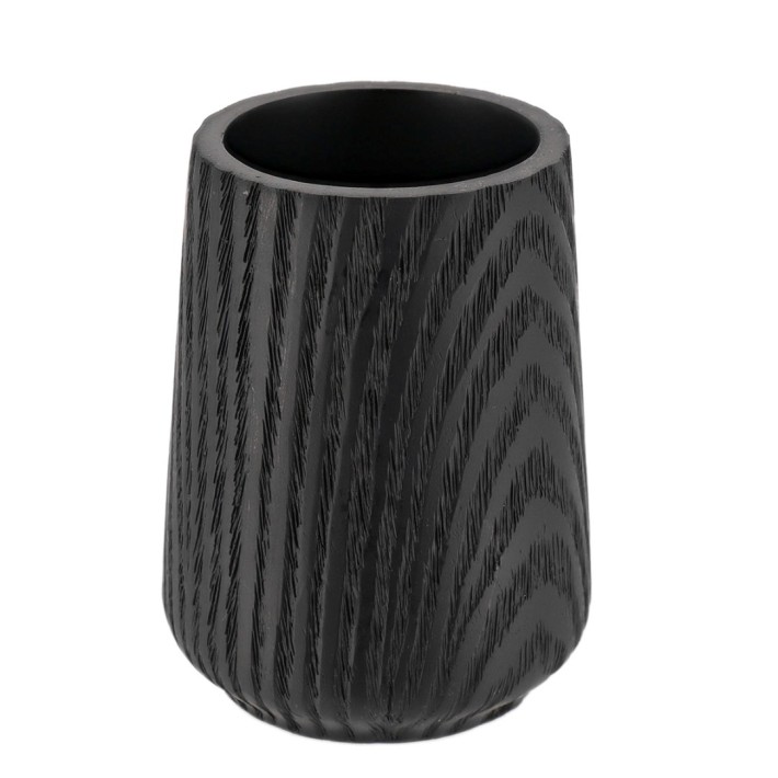 Ποτηροθήκη Μπάνιου Polyresin 8x11εκ., Μαύρη