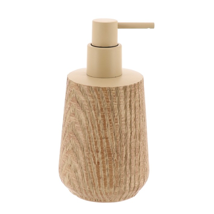 Αντλία Dispenser Μπάνιου Polyresin 9x18εκ., Χρώμα Ξύλου