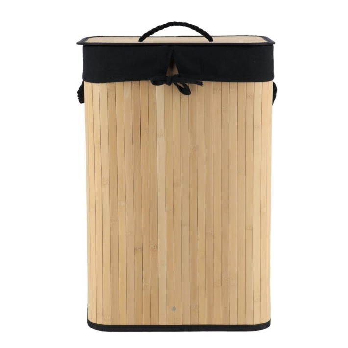 Καλάθι Απλύτων Bamboo Πτυσσόμενο  40x30x60 cm Καφέ Μαύρο 8443