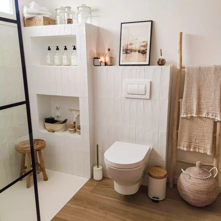 Eurocasa 2170 Μεταλλικός Κάδος 5lt με soft close και Bamboo 23x23x28εκ., Λευκός 