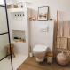 Eurocasa 2170 Μεταλλικός Κάδος 5lt με soft close και Bamboo 23x23x28εκ., Λευκός 