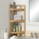 Γωνιακή Ραφιέρα Bamboo με 3 Ράφια Αποθήκευσης 29x29x85 εκ.