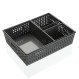 Finezzahome 21890042 Καλάθια Σ/4 Πλαστικά 34x24.5x8.5 εκ., Γκρι