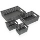 Finezzahome 21890042 Καλάθια Σ/4 Πλαστικά 34x24.5x8.5 εκ., Γκρι