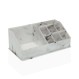 Finezzahome 21890102 Θήκη Καλλυντικών 9 Θέσεων PL Polyresin 17x9,3x6,7 εκ., Εφέ Μαρμάρου