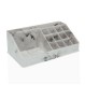 Finezzahome 21890103 Θήκη Καλλυντικών 16 Θέσεων PL Polyresin 22x12.5x8 εκ., Εφέ Μαρμάρου