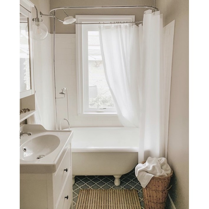 Joy Bath Κουρτίνα Μπάνιου Plain 180x200 Υφασμάτινη Εκρού