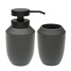 Finezzahome 10370529 Σετ/2τεμ., Αξεσουάρ Μπάνιου Polyresin 8,8x15,2εκ. Γκρι- Μαύρο Ματ
