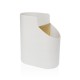 Finezzahome 21890155 Βάση για Μαχαιροπήρουνα Πλαστική με Μπαμπού 15x8.5x17.6 εκ. Λευκή με Αποστράγγιση