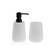 Finezzahome 22230070 Set/2 Dispenser και Ποτηροθήκη Polyresin. Λευκό