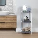 Finezzahome 21810052 Ραφιέρα Ξύλινημε 3 Επίπεδα 33x34x79εκ., Λευκό- Γκρι