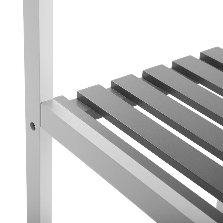 Finezzahome 21810052 Ραφιέρα Ξύλινημε 3 Επίπεδα 33x34x79εκ., Λευκό- Γκρι