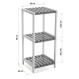 Finezzahome 21810052 Ραφιέρα Ξύλινημε 3 Επίπεδα 33x34x79εκ., Λευκό- Γκρι