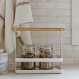 Finezzahome 10030275 Βάση Κουζίνας Μεταλλική 23x10x24εκ., Λευκή Μπαμπού