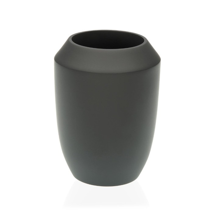 Finezzahome 10370529 Σετ/2τεμ., Αξεσουάρ Μπάνιου Polyresin 8,8x15,2εκ. Γκρι- Μαύρο Ματ