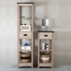 Finezzahome 21810074 Ραφιέρα με Συρτάρι 40x30x92εκ., Μαύρο- Φυσικό 