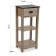 Finezzahome 21810074 Ραφιέρα με Συρτάρι 40x30x92εκ., Μαύρο- Φυσικό 