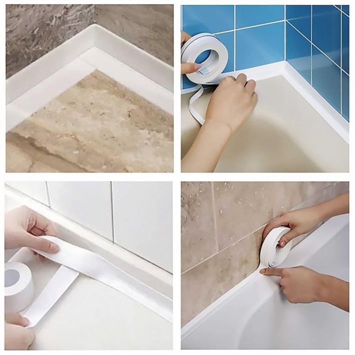  Frans Interior Design 40.049 Ταινία Σφραγιστική Αρμών Λευκή 100% Αδιάβροχη και Αντιμουχλική Sealantstrip 38mm x 3.50m