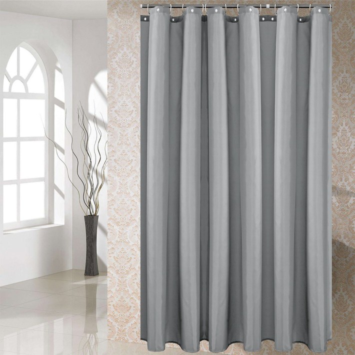 Frans Interior Design K3-20 Κουρτίνα Μπάνιου Υφασμάτινη 180x200 εκ., Γκρι