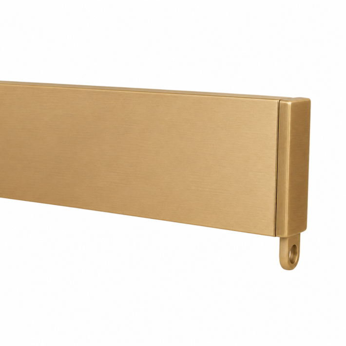 Frans Interior Design Μεταλλικός Σιδηρόδρομος Τοίχου 4εκ.,Super με Πλαστικό Στήριγμα Τοίχου και Πλαστικές Τάπες Χρυσό Ματ
