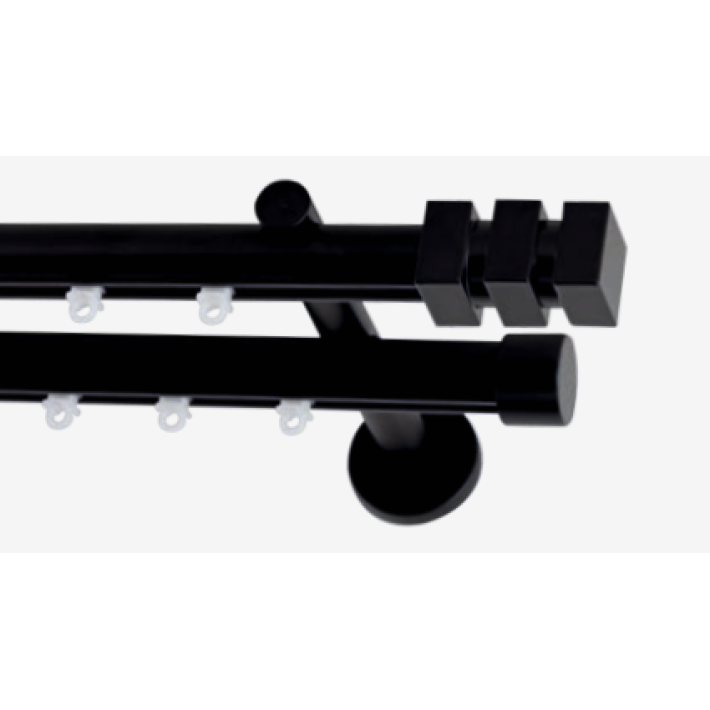 Frans Interior Design Μεταλλικός Σιδηρόδρομος Φ25 Διπλό Lego Black Σειρά ATHENS