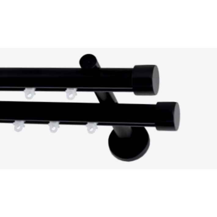 Frans Interior Design Μεταλλικός Σιδηρόδρομος Φ25 Διπλό Tapa Black Σειρά ATHENS