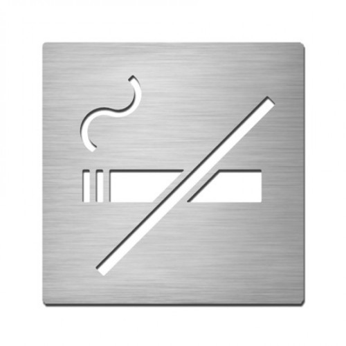 505 Σήμανση Τετράγωνη Inox Απαγορεύεται το Κάπνισμα 12x12 εκ.