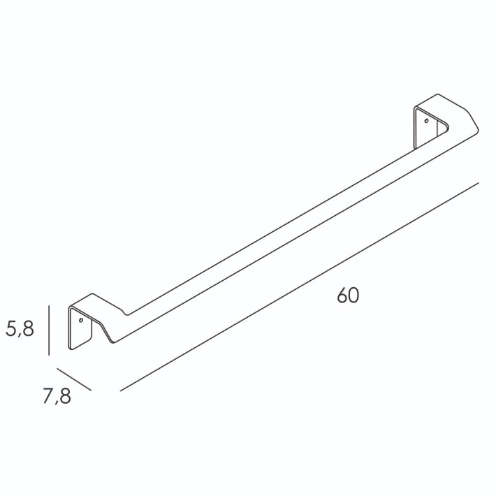 Βέργα Πετσέτας Imex 60x7.8x5.8εκ., SLIM002/BL Λευκό Ματ