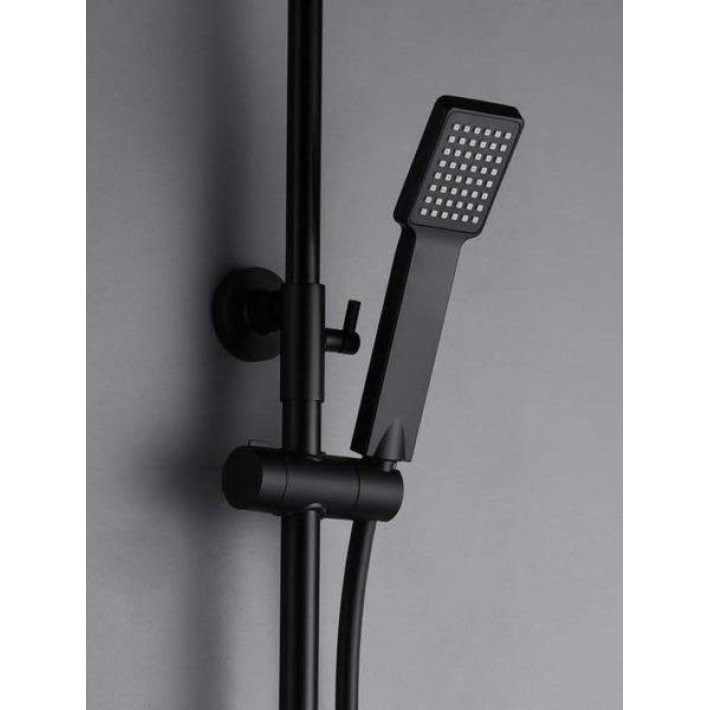 Imex Art BDAR025/NG Ρυθμιζόμενη Στήλη Ντουζ με Μπαταρία 93,5-130cm Μαύρο Ματ