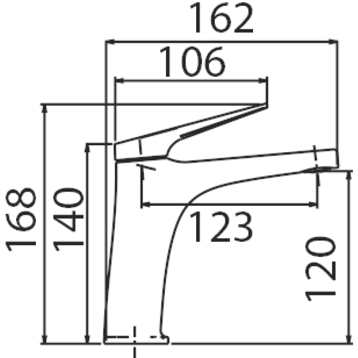 Imex Delos BDD055-1OC Μπαταρία Νιπτήρα Χρυσή Ματ
