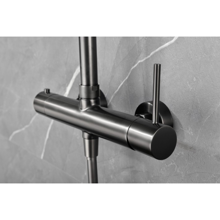 Imex Monza BDM039/BGM Ρυθμιζόμενη Στήλη Ντουζ με Μπαταρία 88–124cm Black Gun Metal