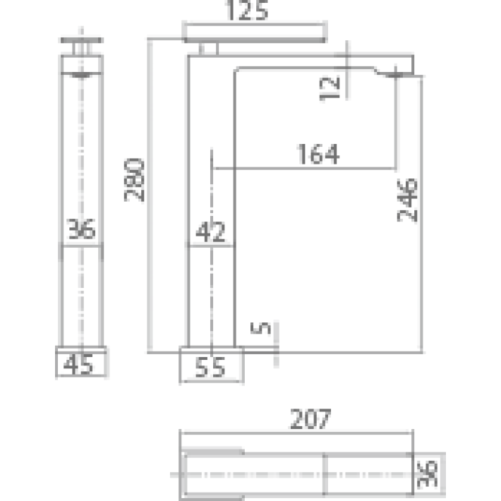 Imex Pisa BDP048-3OC Αναμεικτική Μπαταρία Νιπτήρα Ψηλή Χρυσό Ματ