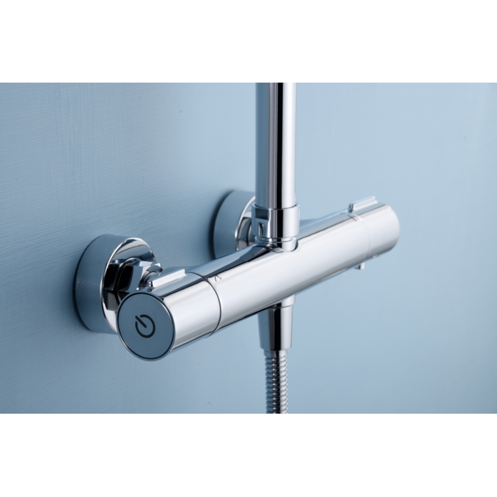 Imex Eco Kent BTK017 Στήλη Ντουζ Θερμοστατική 94/130εκ. Χρώμιο