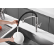Imex Deva GCE023/AC Μπαταρία Κουζίνας Ανοξείδωτη Πάγκου Ψηλή Χρώμιο με Μαύρο