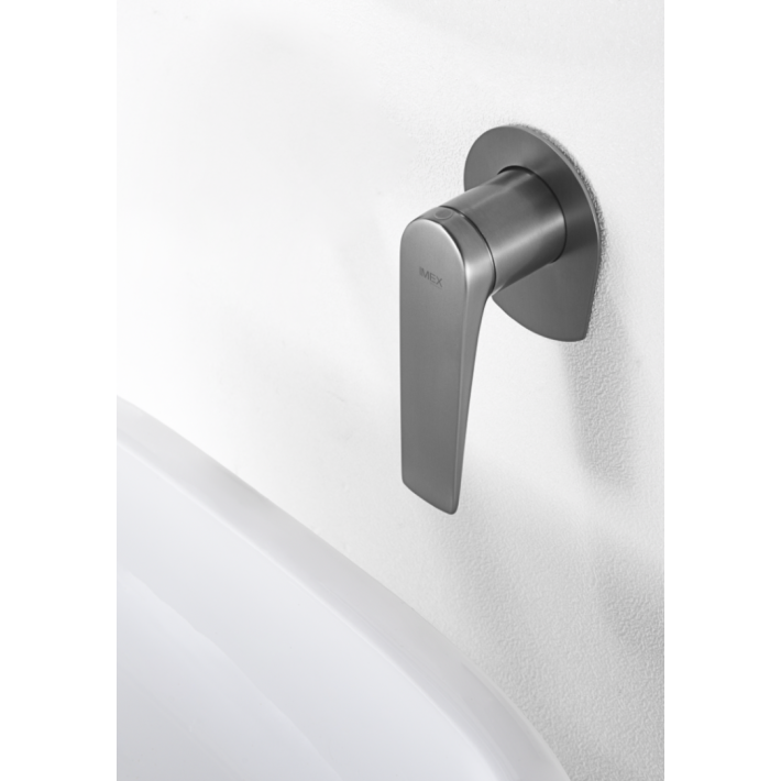 Imex Delos GLD055/BGM Σετ Μίκτης & Στόμιο Εντοιχισμού Νιπτήρα 1 Εξόδου Black Gun Metal