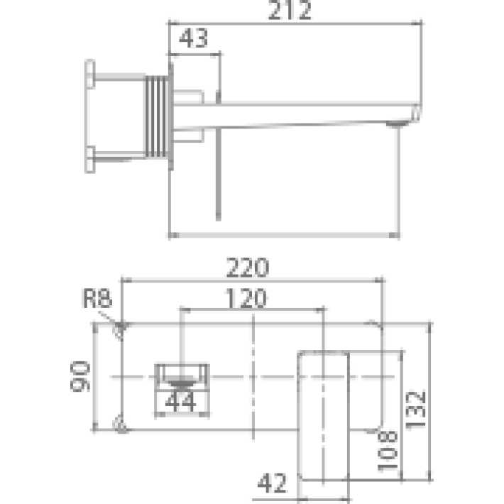 Imex Pisa GLP048/OC Σετ Μίκτης & Στόμιο Εντοιχισμού Νιπτήρα 1 Εξόδου Χρυσό Ματ