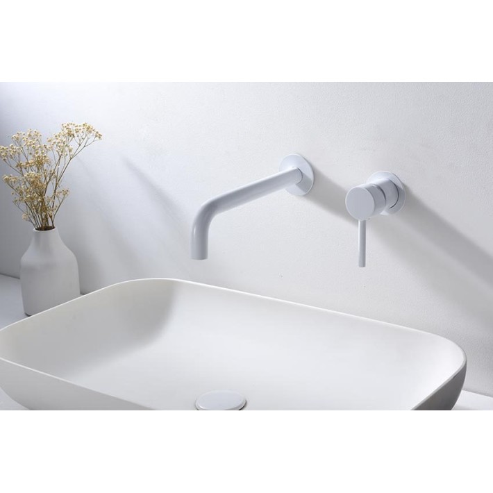 Imex Etna GLT023/BL Σετ Μίκτης & Στόμιο Εντοιχισμού Νιπτήρα 1 Εξόδου Λευκό Ματ