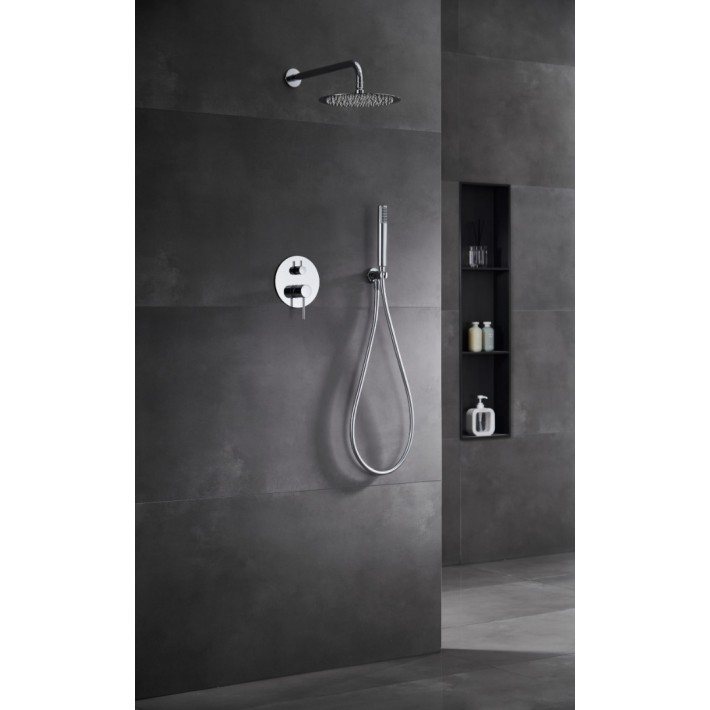 Imex Monza GPM039 Σύστημα Εντοιχισμού Ντουζιέρας, Μίκτης, Τηλέφωνο & Κεφαλή Ντουζ 2 Εξόδων Χρώμιο 