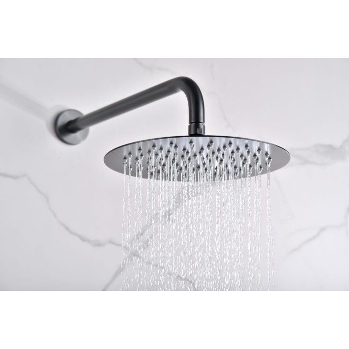 Imex Monza GPM039/BGM Σύστημα Εντοιχισμού Ντουζιέρας, Μίκτης, Τηλέφωνο & Κεφαλή Ντουζ 2 Εξόδων Black Gun Metal