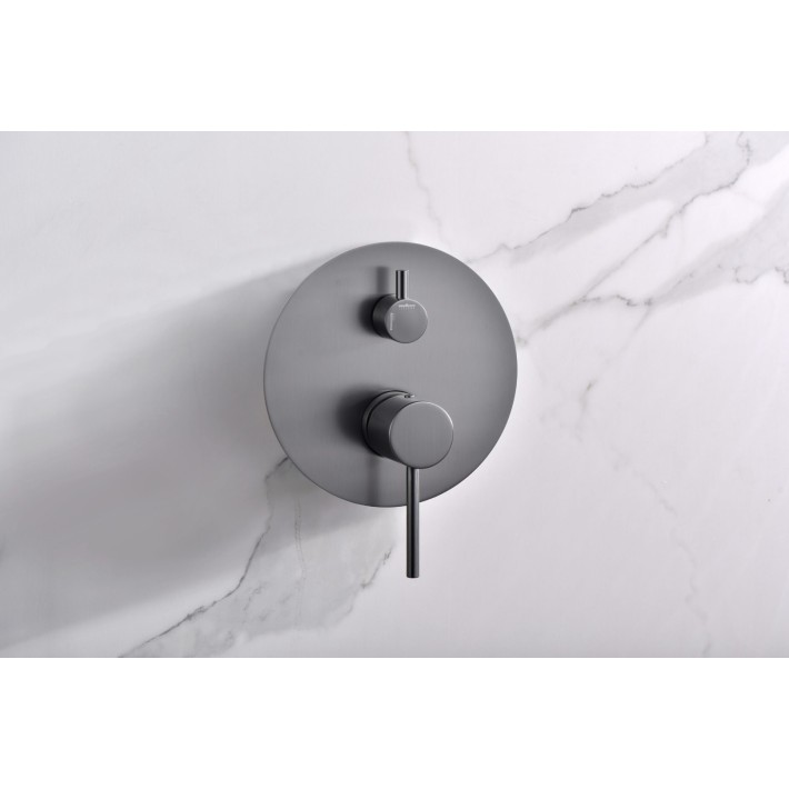 Imex Monza GPM039/BGM Σύστημα Εντοιχισμού Ντουζιέρας, Μίκτης, Τηλέφωνο & Κεφαλή Ντουζ 2 Εξόδων Black Gun Metal
