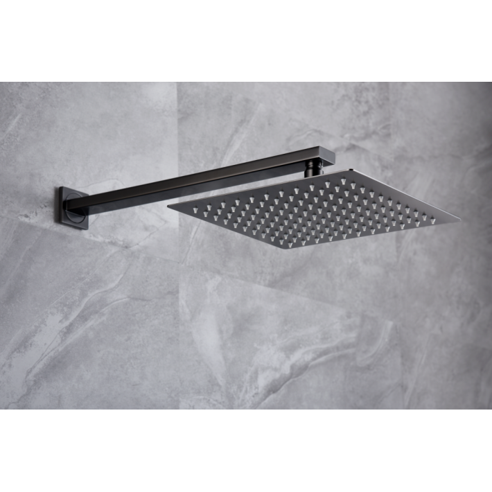 Imex Pisa GPP048/BGM Σύστημα Εντοιχισμού Ντουζιέρας, Μίκτης, Τηλέφωνο & Κεφαλή Ντουζ 2 Εξόδων Black Gun Metal