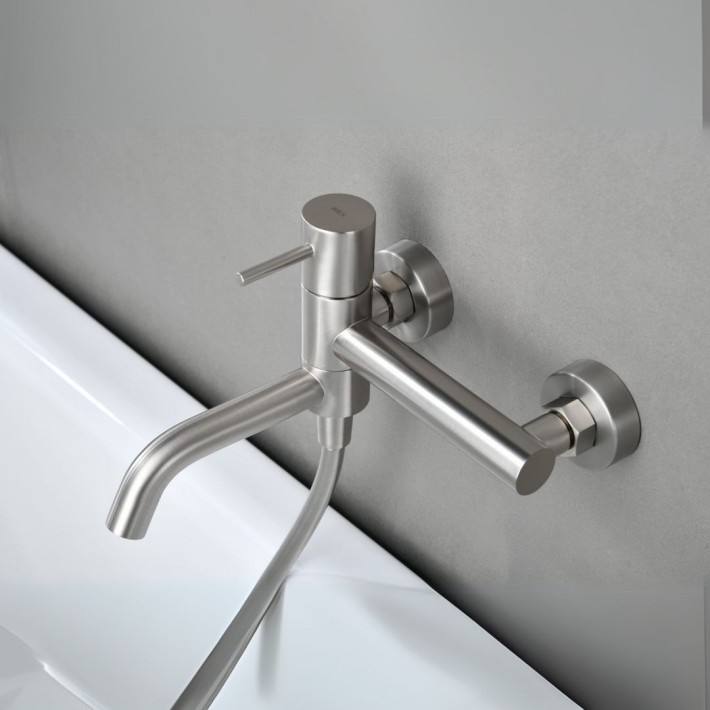 Imex Monza BDM039-4NQ Αναμεικτική Μπαταρία Μπανιέρας Πλήρες Σετ Νίκελ Ματ
