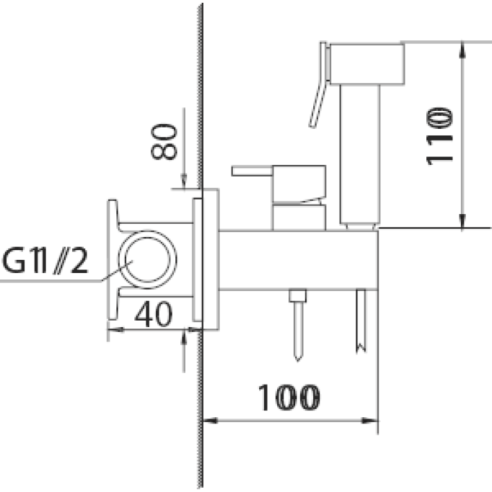 Imex Irlanda RDM003/NG Σετ Εντοιχισμού Μπιντέ Μαύρο Ματ
