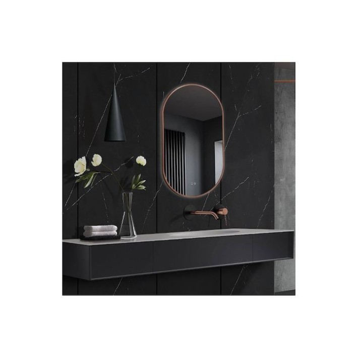 Imex Tokyo TOKY022/90OC Καθρέπτης Μπάνιου Οβάλ Φωτιζόμενος Led 50x90 Χρυσός