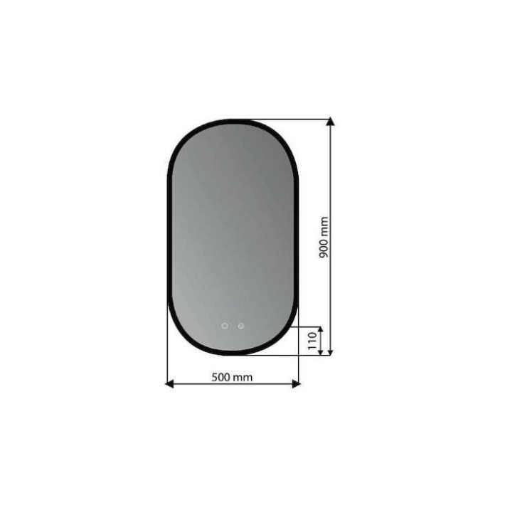 Imex Tokyo TOKY022/90OC Καθρέπτης Μπάνιου Οβάλ Φωτιζόμενος Led 50x90 Χρυσός
