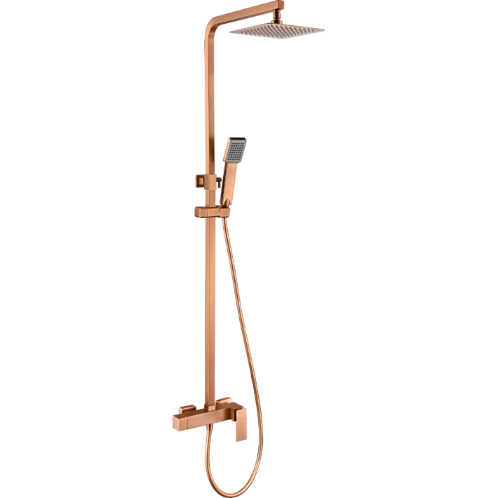 Imex Pisa BDP048/ORC Ρυθμιζόμενη Στήλη Ντουζ με Μπαταρία 88-124cm Ροζ Χρυσό Ματ